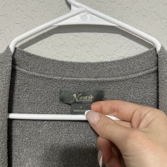 Natural Reflections Womens Small Cardigan Sweater Gray Long Sleeve Open Front - Picture 3 of 7